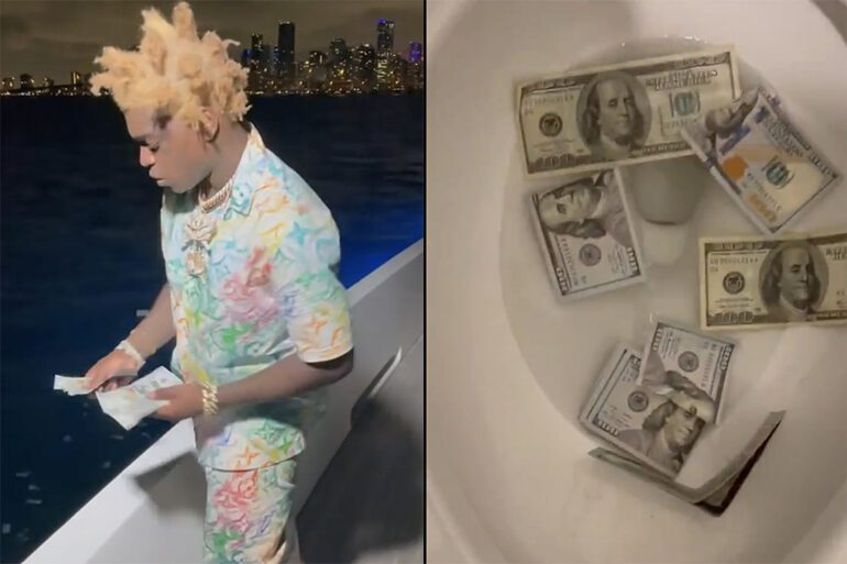 Kodak Black Throws Money Off a Boat, Flushes It Down a Toilet