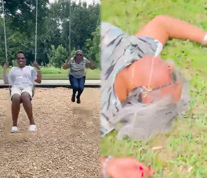 She Instantly Hit That Life Alert: Granny Tried To Show Out On The Swing Set And Almost Killed Herself!