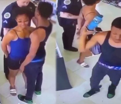 Thought They Was Slick: Chick Gets Detained For Stealing But Check Out What The Store Surveillance’s Camera Caught During The Arrest!