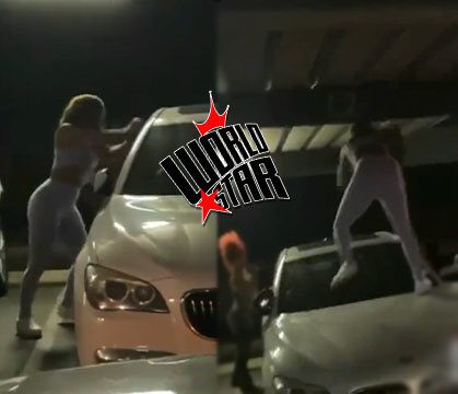 Straight Violated: Chick Destroys Her Baby Fathers BMW For Not Taking Care Of His Son!