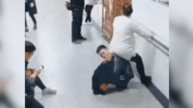 Chivalry Or Simpin?  Husband Offers His Back So His Pregnant Wife Can Have A Seat!