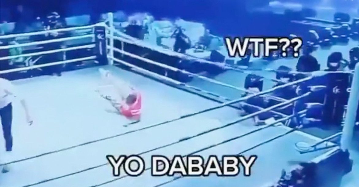 DaBaby Attempts to Crash Boxing Match, Falls Into Ring Instead