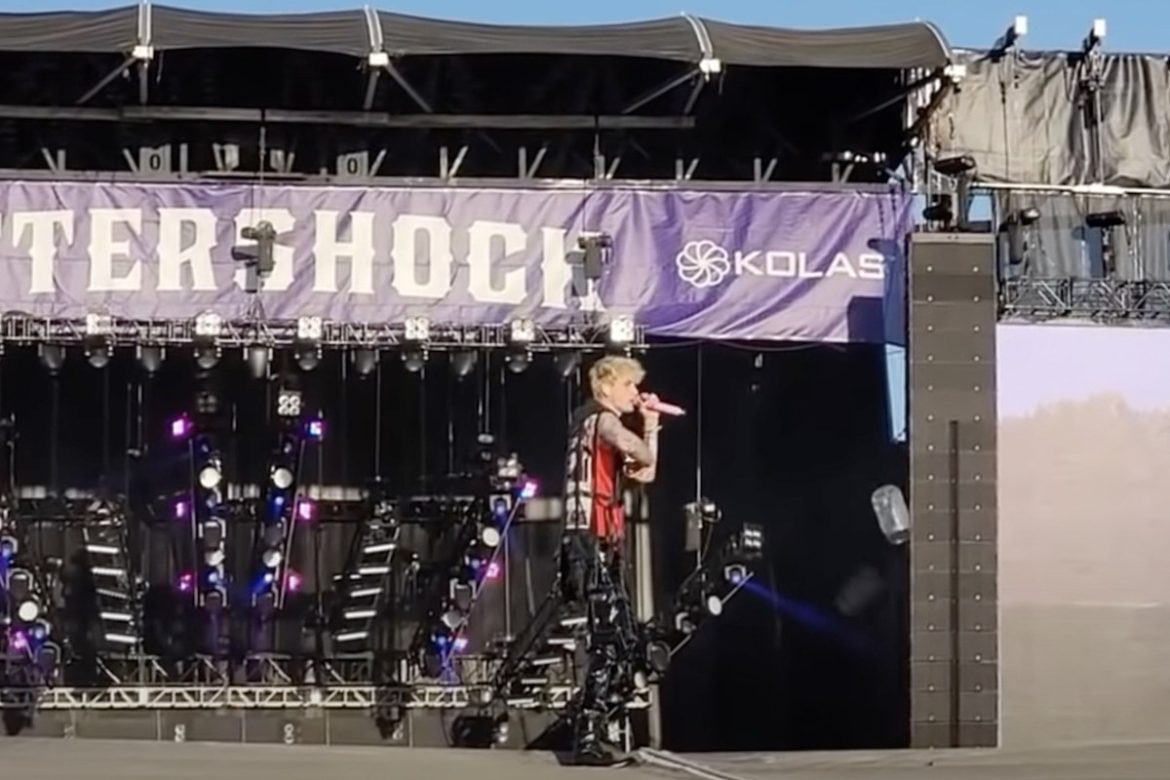 Machine Gun Kelly Gets Hit With Bottles and Sticks During Concert