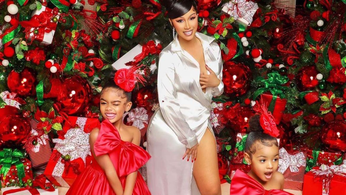 Cardi B Takes Shares Beautiful Christmas Portrait With Kulture And Offset’s Daughter, Kalea – SOHH.com