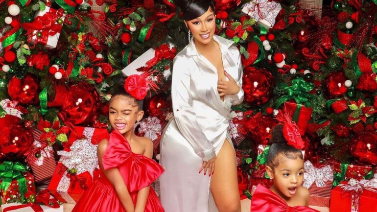 Cardi B Takes Shares Beautiful Christmas Portrait With Kulture And Offset’s Daughter, Kalea – SOHH.com