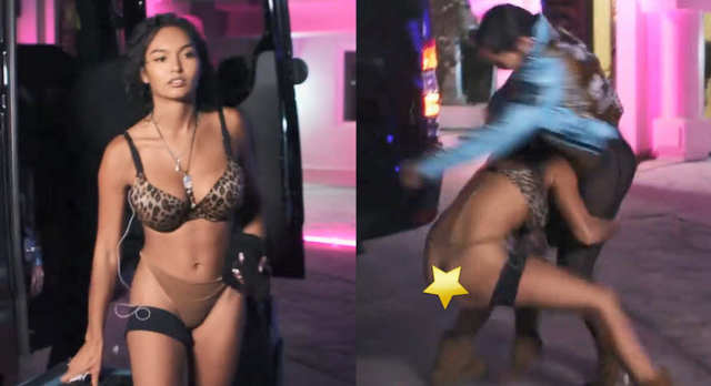 Came With The MMA Treatment: Gaia Love From Joseline's Cabaret LasVegas, Violently Slams Lexi Blow On The Concrete After Calling Her A Prostitute!