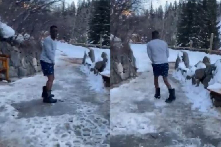 Boosie BadAzz Tries Mushrooms, Runs Around in the Snow in Shorts