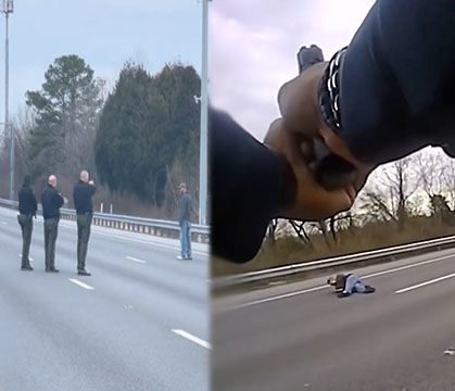 Wild: Man Gets Gunned Down By 9 Police Officers After Making A Sudden Move During Standoff On Highway!