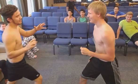 Dorm Fight Turns Into A Double Knock Out!