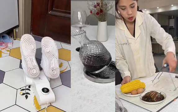 Asian Couple Living In A World Of Their Own… Different Appliances Than The Most Of The World!