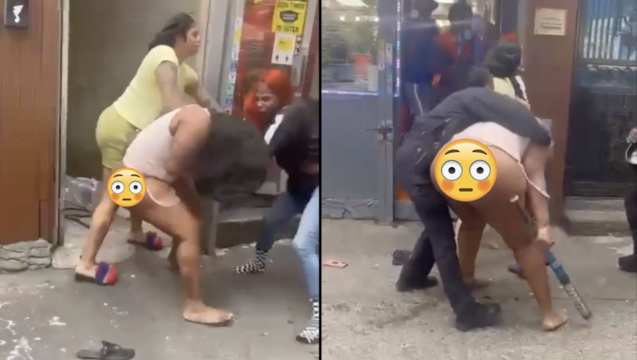 NYPD Cops Have A Wild Time Trying To Stop Two Jamaican Hookers Trying To Off Each Other!