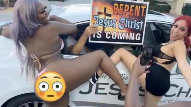 2 Chicks Troll Christian Preacher By Twerking On His Car!