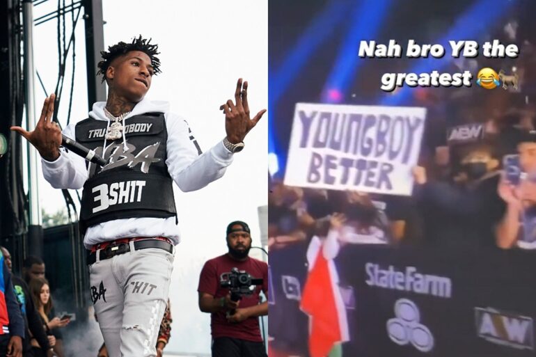 ‘YoungBoy Better’ Sign Randomly Appears at Wrestling Event