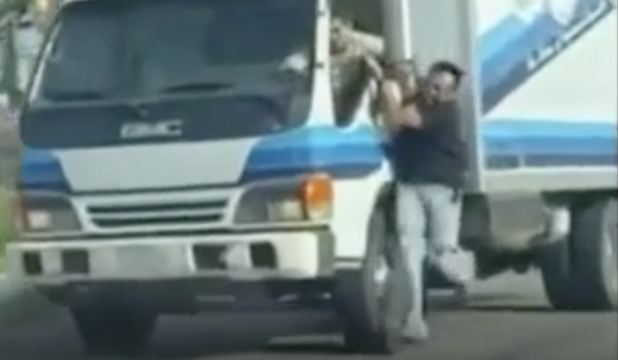 That Had To Hurt: Dude Tried To Hold On But Instead Got His Legs Ran Over!