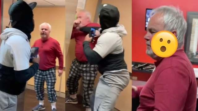 Left Him Bloody: Old Head Gets Takes A Brutal Punch After Pushing Dude Off The Elevator At A Hotel! “Get TF Outta Here”