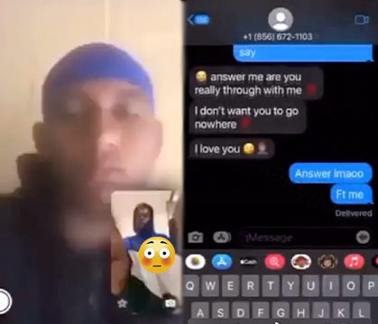 It’s A Cold World: Chick FaceTime’s Her Boyfriend While Getting Hit From The Back By Another Man! [5 Sec]