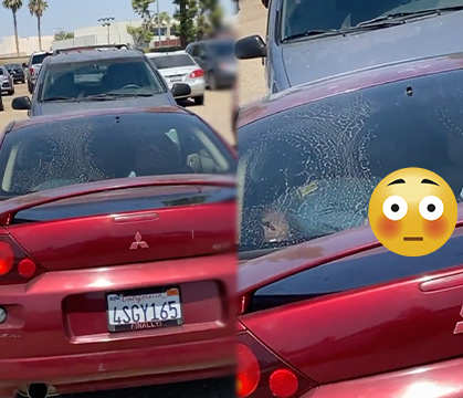 It Gotta Smell Crazy In There: Couple Gets Caught Smashing Inside A Car With No Tints Or AC On The Hottest Day In California!