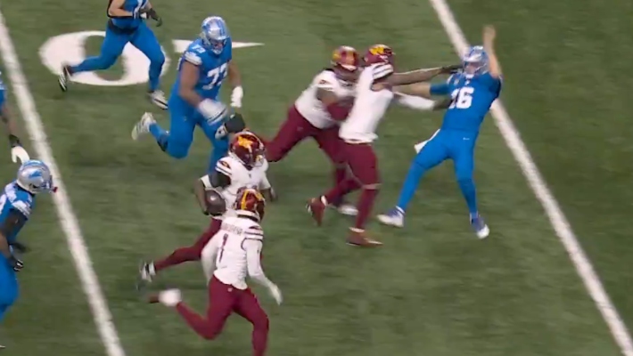 Jared Goff Got Crushed On A Block During Commanders Pick-Six